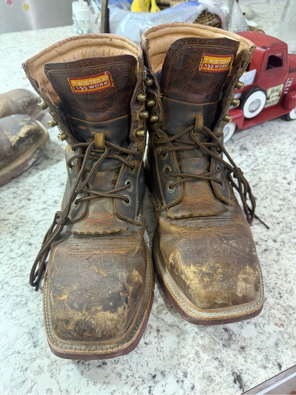 Twisted X Men's Brown Distressed Leather Work Boots